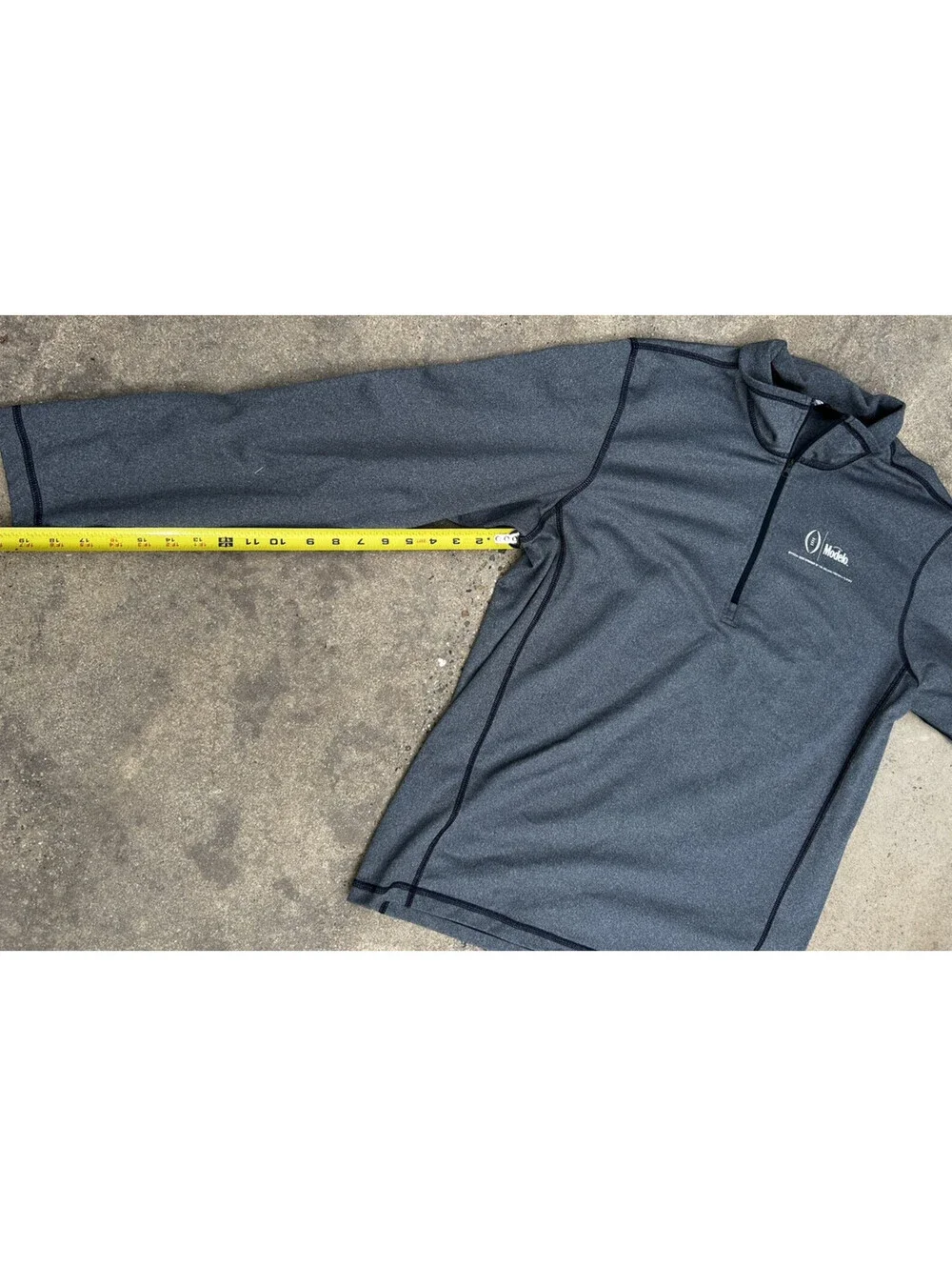 North Face Pullover Mens Medium Grey Tech 1/4 Zip Fleece Modelo Football Branded